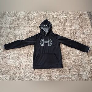 Youth Under Armour Black and Gray ColdGear Hoodie